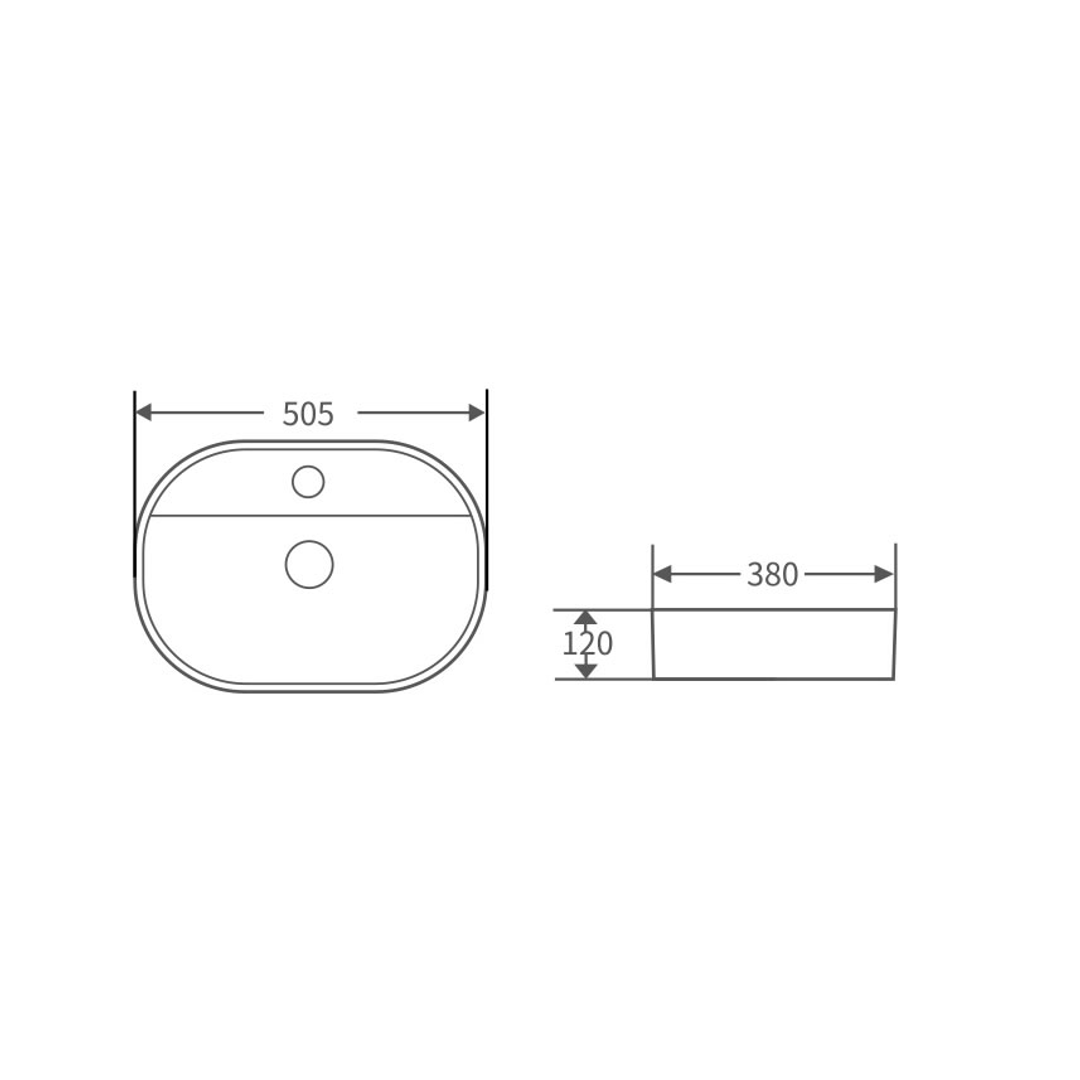 Bnk Naga Apb-03505-Wh Above Counter Basin 505 X 380 X 120mm Matt White