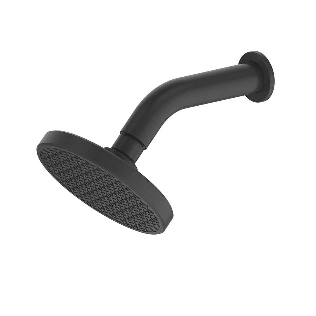 Greens Glide Rainboost Small Shower Rose With Arm Matte Black