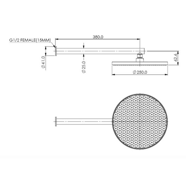 Greens Glide Rainboost Wall Shower Brushed Nickel