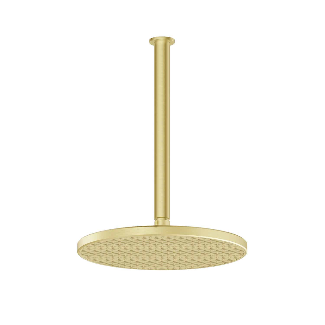 Greens Glide Rainboost Ceiling Shower Pvd Brushed Brass