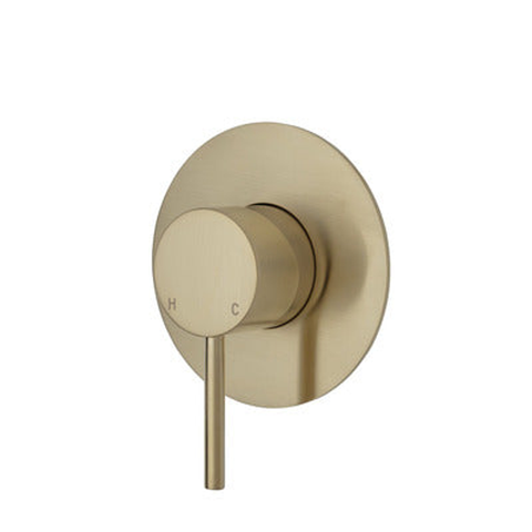 Fienza Kaya Wall Mixer Urban Brass Large Round Urban Brass Plate