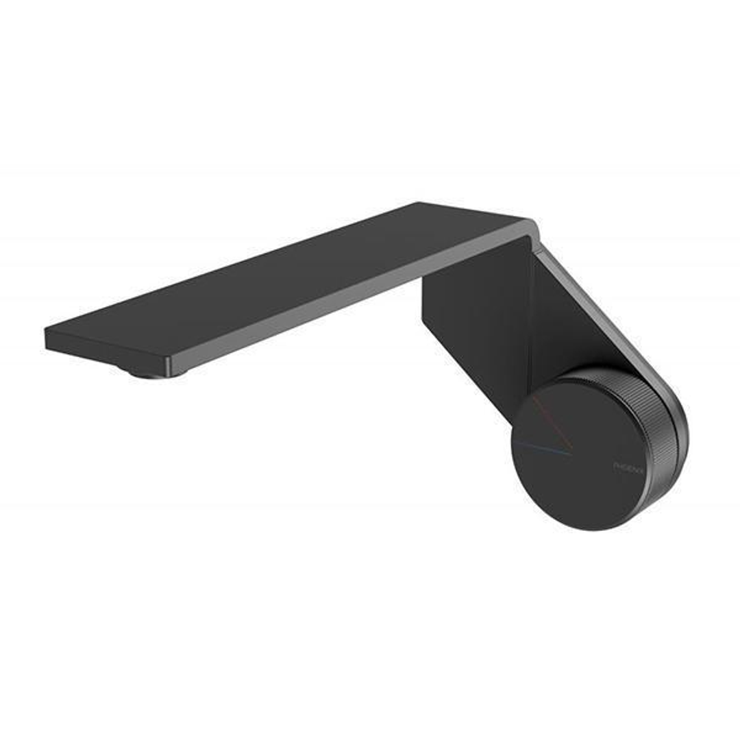 Phoenix Axia Wall Basin/Bath Mixer Set 200mm - Matte Black