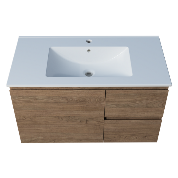 Harmony Vanity 900mm, Centre Bowl Alpha Top, Wall Hung