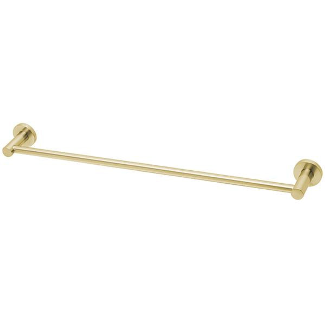 Phoenix Radii Single Towel Rail Round Plate - Brushed Gold