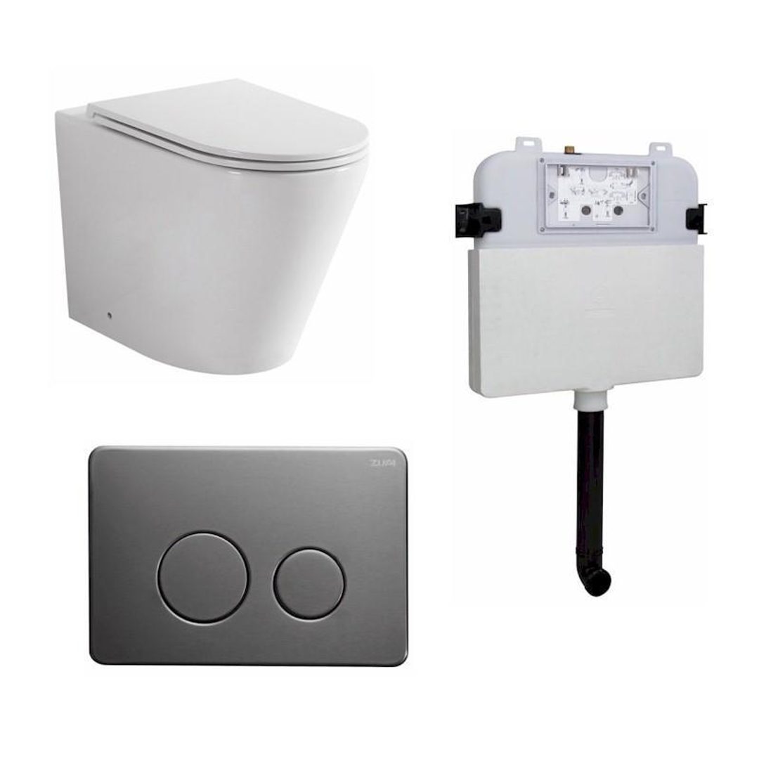 Zumi Java In-Wall Toilet Package Gun Metal Flush Plate