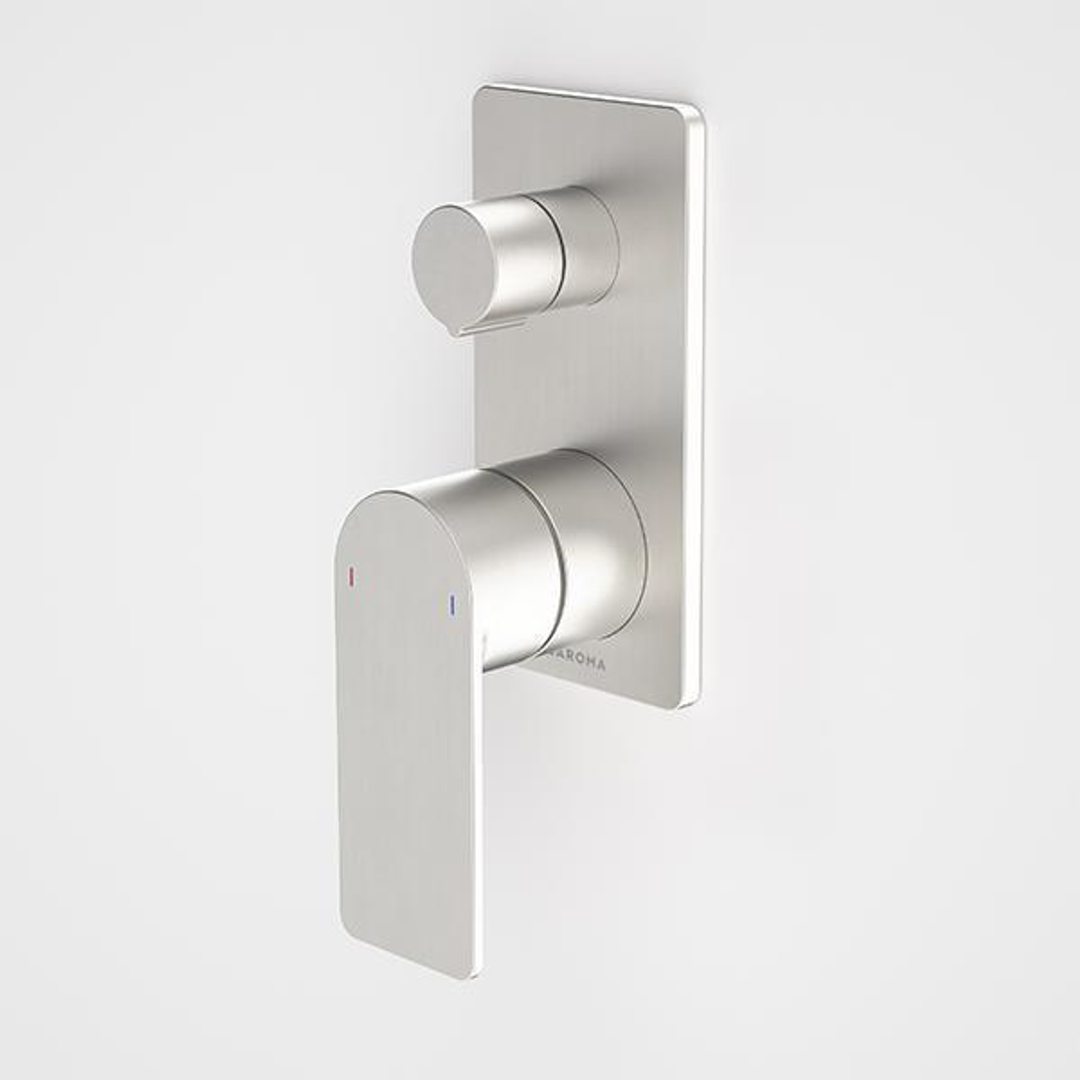 Caroma Urbane II Bath/Shower Mixer With Diverter Rectangle Brushed Nickel