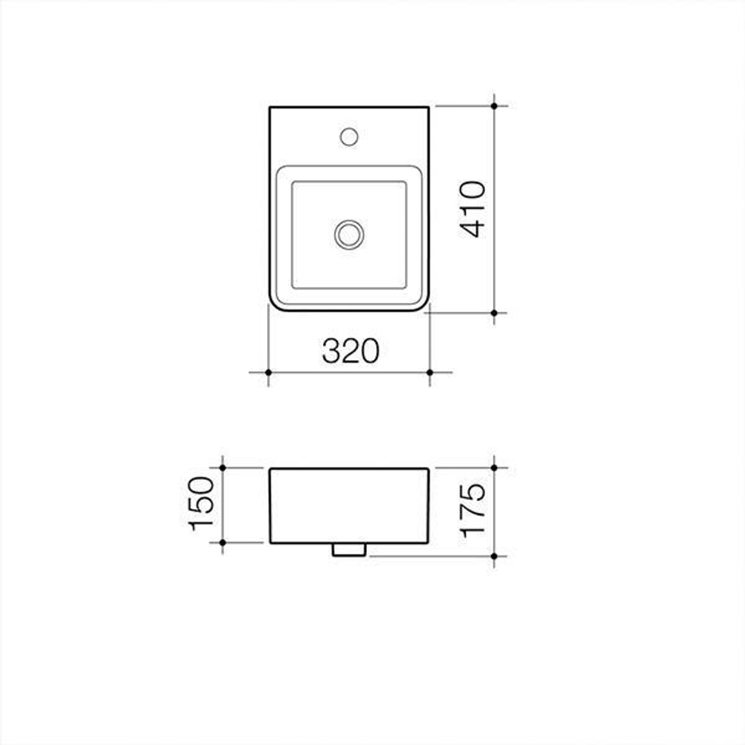 Caroma Cube Hand Wall Basin 320mm