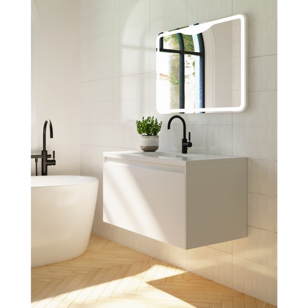 Belbagno Prado 1200mm Wall Hung Vanity Gloss White 1200 X 480 X 450
