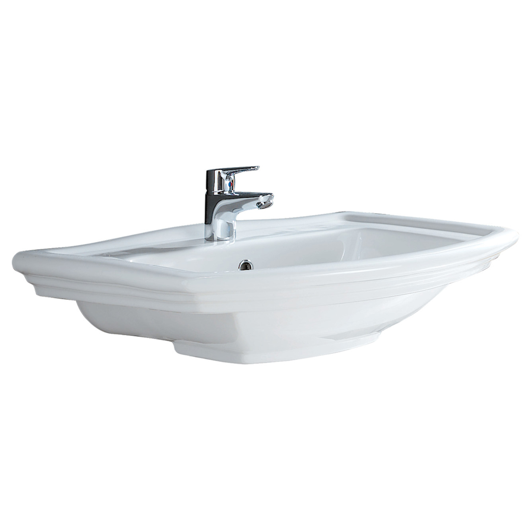 RAK WASHINGTON 560 WALL BASIN 560X420MM 1 Tap Hole WHITE