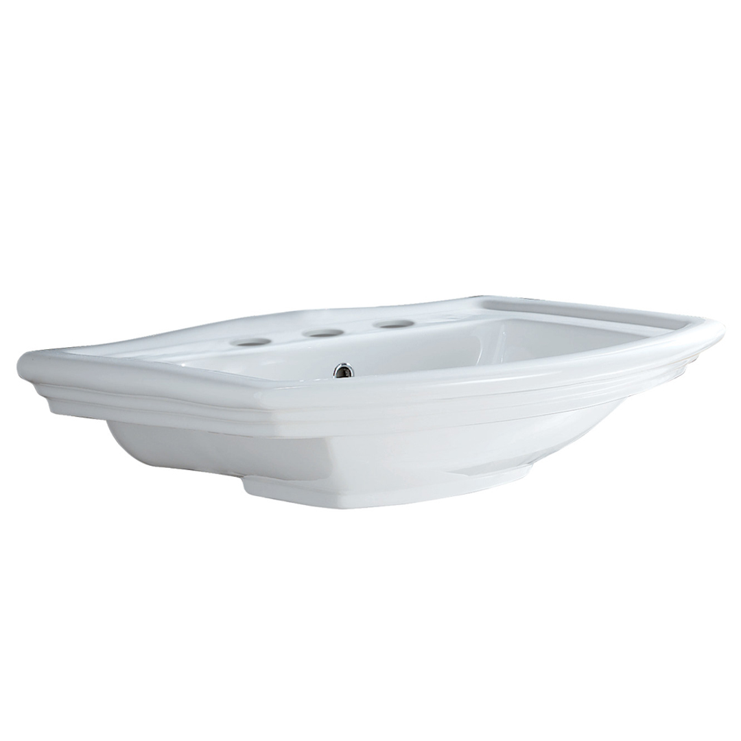 RAK WASHINGTON 560 WALL BASIN 560X420MM 3 Tap Hole WHITE