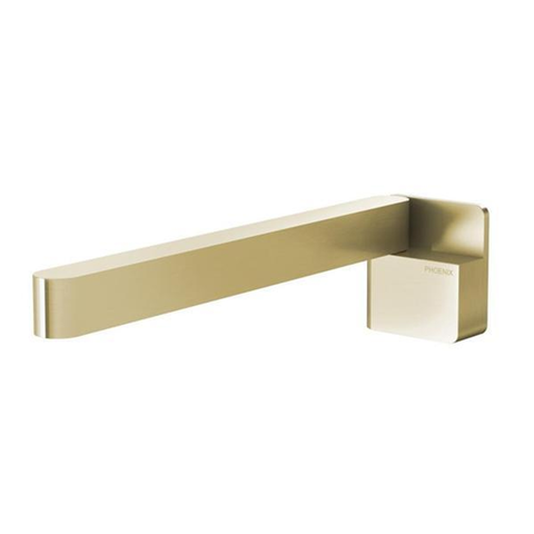 Phoenix Designer Swivel Bath Outlet 230mm Square - Brushed Gold