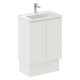 Fienza Siska Slim 600Mm Vanity On Kicker With Gloss White Ceramic Top