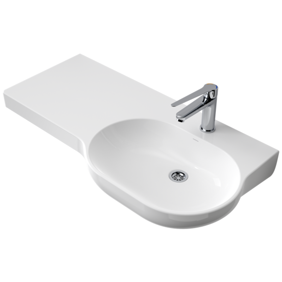 Caroma Opal 920 Wall Basin Left Hand White 1 Tap Hole