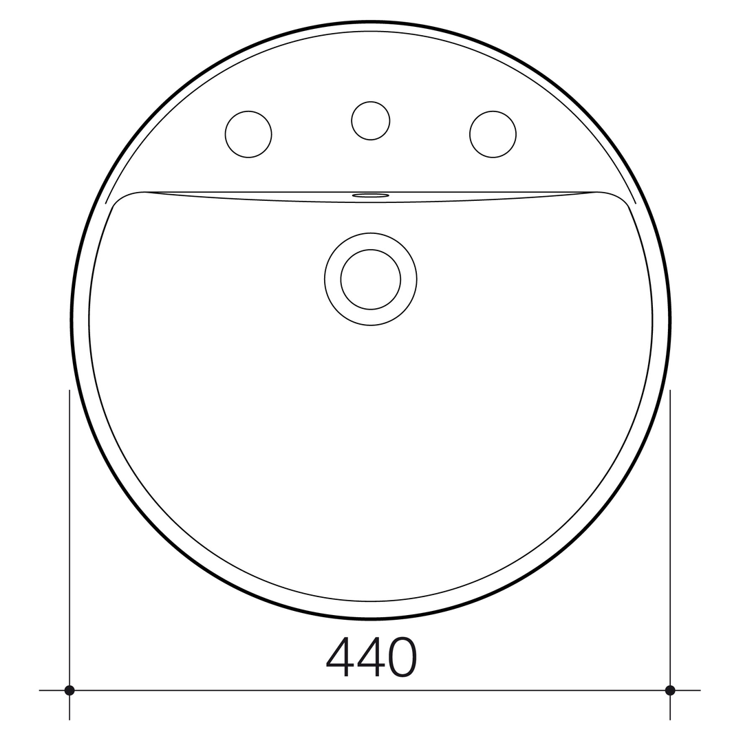 Caroma Orbis Inset Basin White 1 Tap Hole