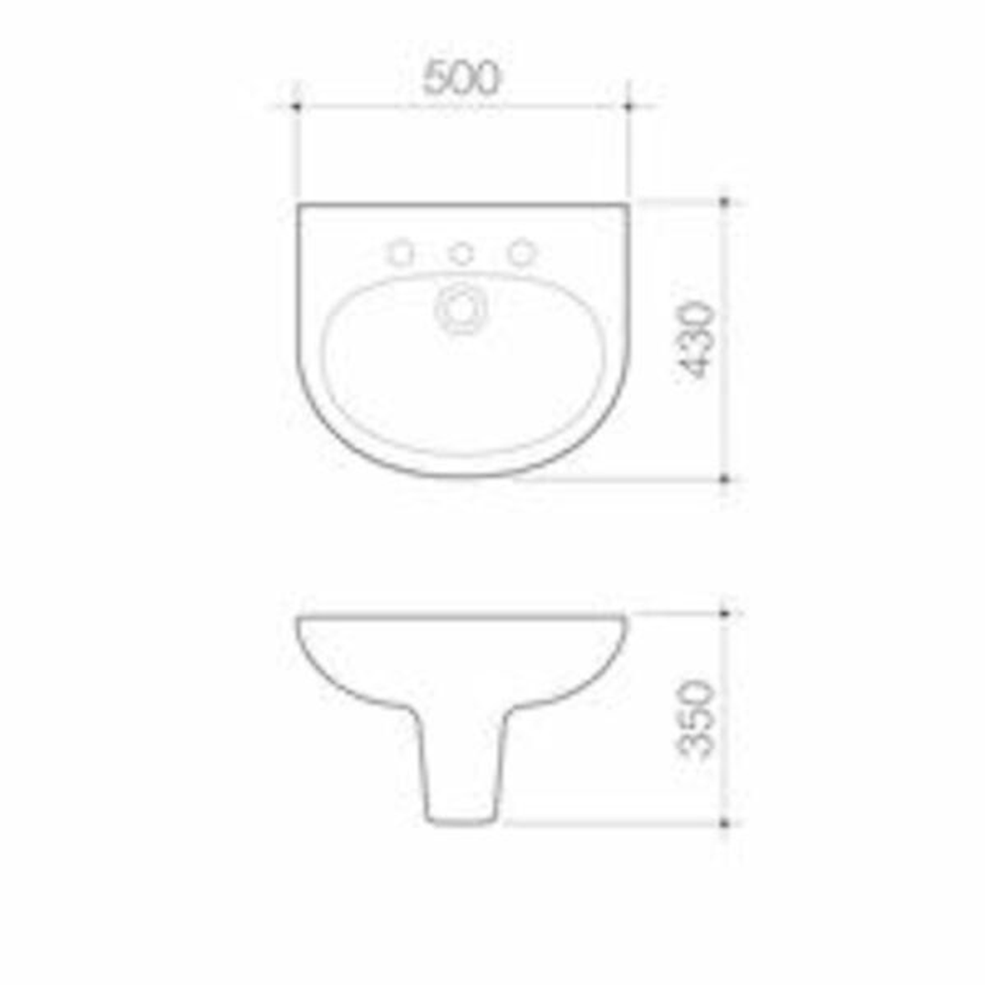 Caroma Integra 500 Wall Basin White 1 Tap Hole 648210W