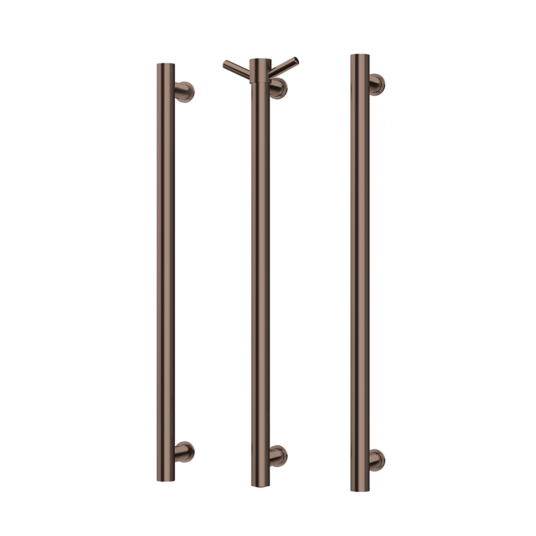 Phoenix Phoenix Heated Triple Towel Rail Round 800Mm Brushed Bronze