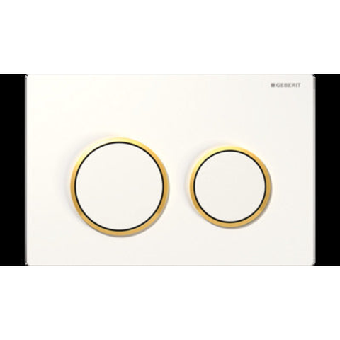 Geberit Kappa 21 D/Flush Button & Access Plate White & Gold