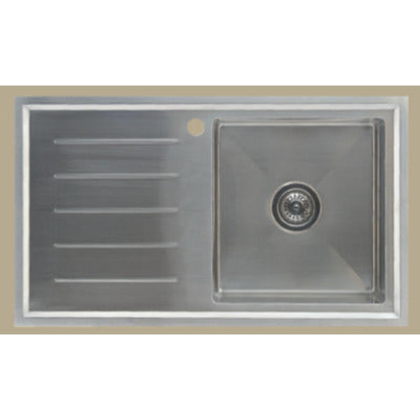 Interchange Kingston Single Bowl Sink with Drainer - 850 X 500 X 200