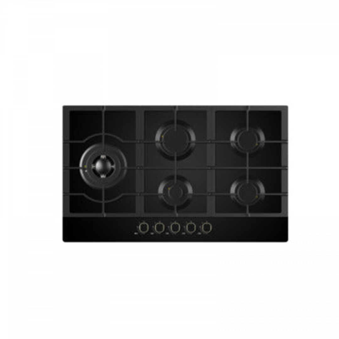 Midea 90Cm Black Glass Cooktop Cast Iron Pan Supports 90G50Me060Gft