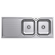 Fienza Tiva 1180 Kitchen Sink Right Double Bowl & Drainer 19L-19L 1Th 1180X480X180Mm