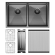 Fienza Hana Double Bowl Sink 55L Inc Cm Colander Roller Protector 2 760X450X200Mm