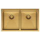 Fienza Hana Double Bowl Sink 27L-27L Rugged Brass Inc Sink Protector 2 760X450X200Mm