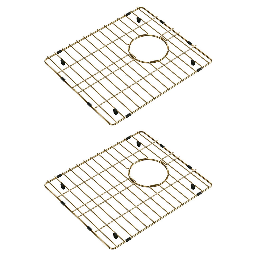 Fienza Hana 27L/27L Double Kitchen Sink Kit - PVD Rugged Brass