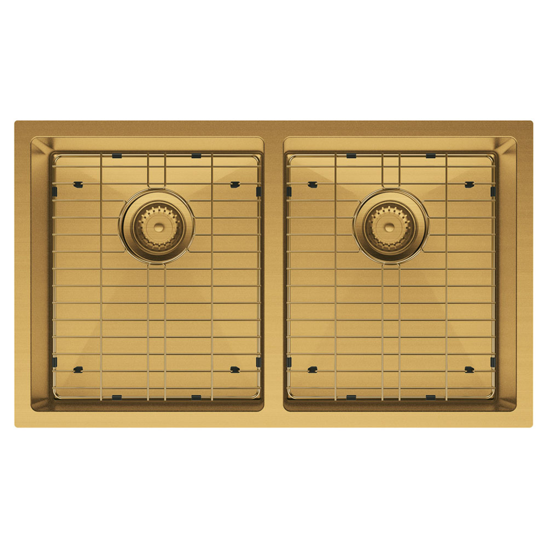 Fienza Hana 27L/27L Double Kitchen Sink - PVD Rugged Brass