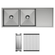 Fienza Hana 29L/29L Double Kitchen Sink With Drainer Kit