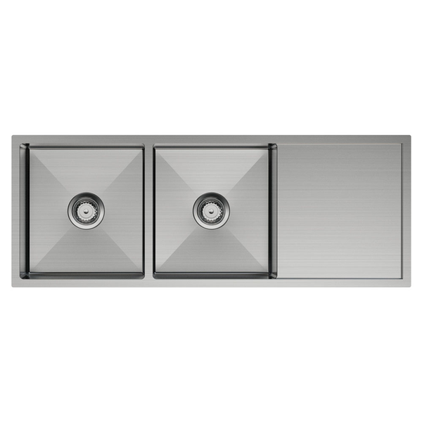 Fienza Hana 29L/29L Double Kitchen Sink With Drainer