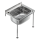 Fienza Cleaners Sink 35L With Grate & Floor Legs (1 Pair) No Waste Inc 555X455X220Mm