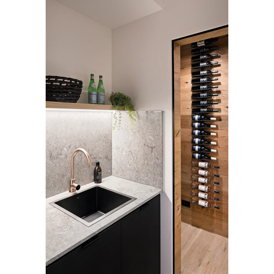 Meir Round Pinless Gooseneck Kitchen Mixer Tap Champagne