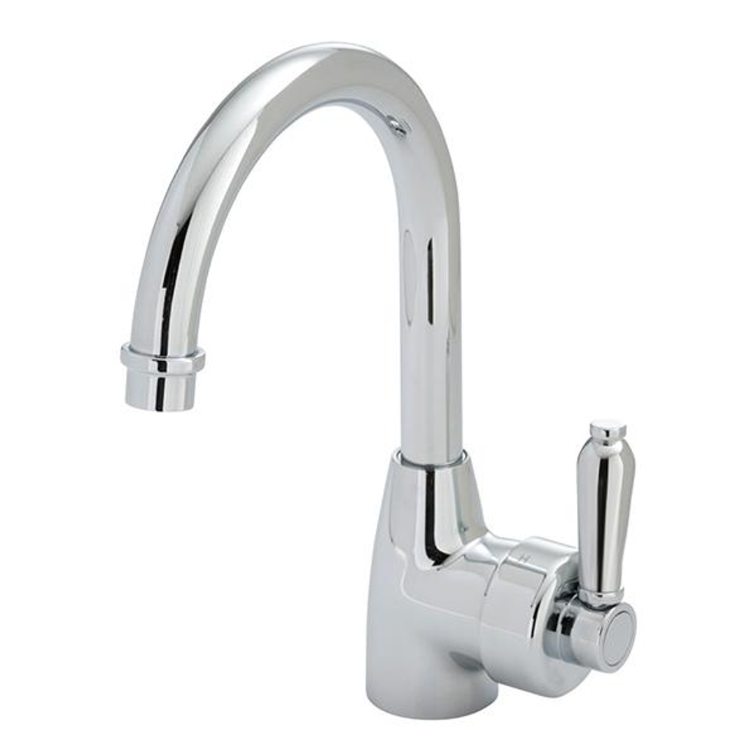 Fienza Eleanor Gooseneck Basin Mixer - Chrome/Chrome