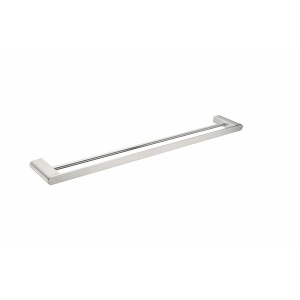 Nero Bianca Double Towel Rail 800Mm Brushed Nickel