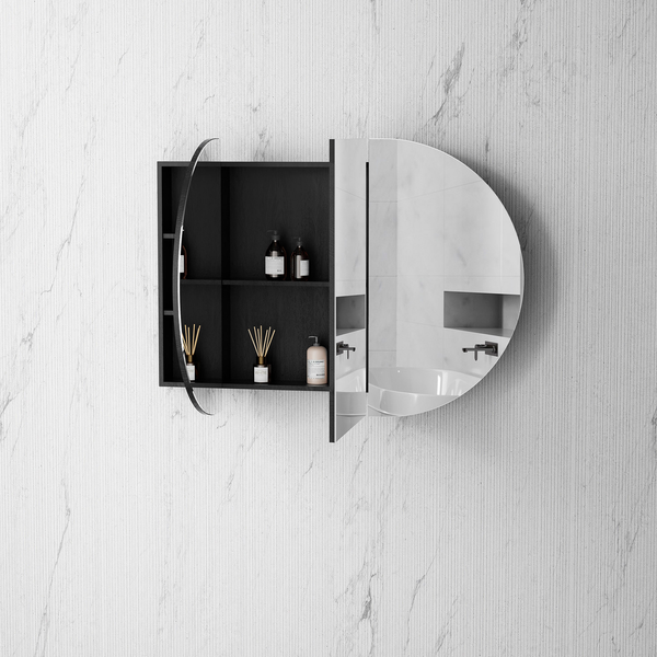 OTTI BONDI 1200X750 SHAVING CABINET BLACK OAK