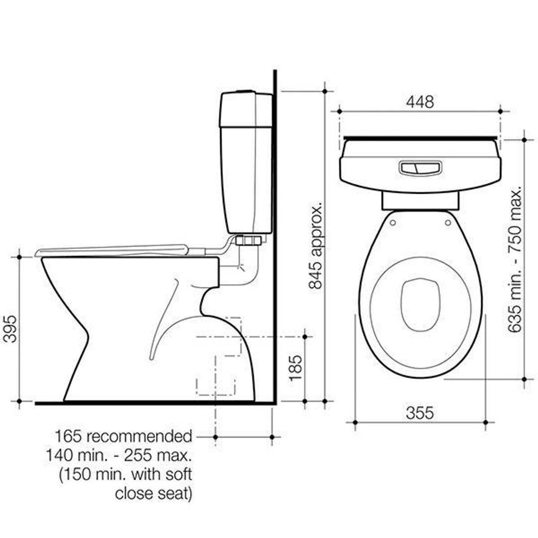 Caroma Concorde Slimline Ultra Low Suite C/W Seat P White