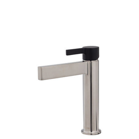 Fienza Sansa Basin Mixer Brushed Nickel With Matte Black Handle