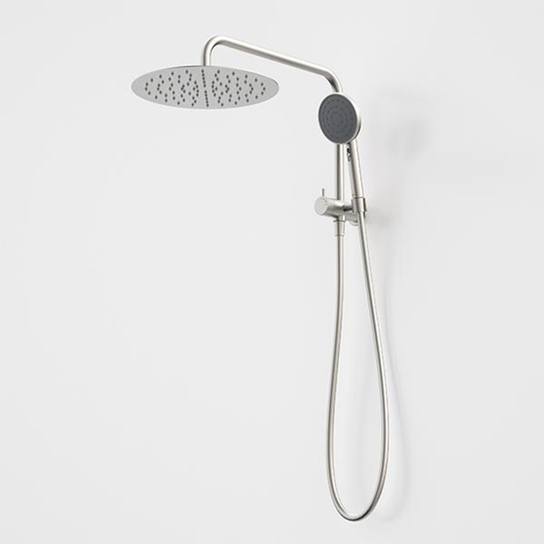 Caroma Urbane II Compact Twin Shower Brushed Nickel