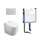 Aulic Lafeme Crawford Inwall Cistern Floor Pan Smart Toilet With Brushed Nickel Flush Plate