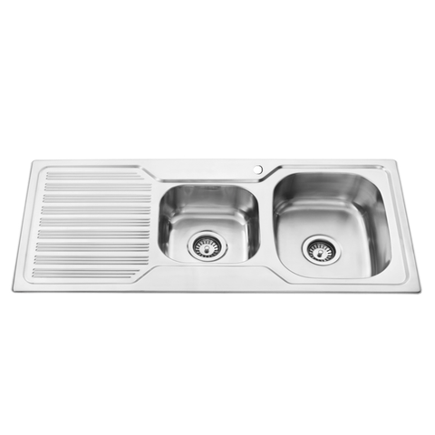 OTTI 1.5 RIGHT HAND BOWL 8MM STEEL SQUARE KITCHEN SINK 1080X480X170MM