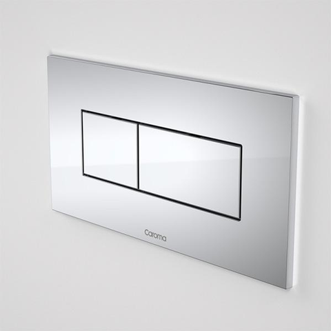 Caroma Invisi II Metal Rectang Dual Flush Plate & Buttons Chrome