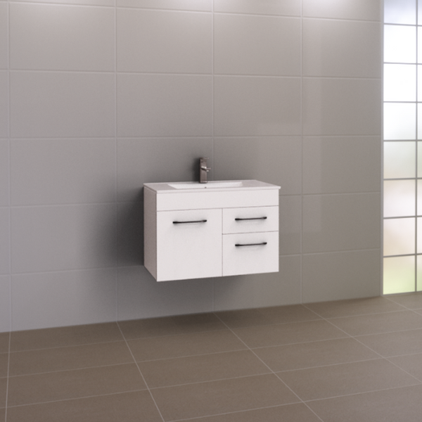 Indiana Vanity 750mm Alpha Ceramic Top  Wall Hung(Timberln P#:I75Aw)