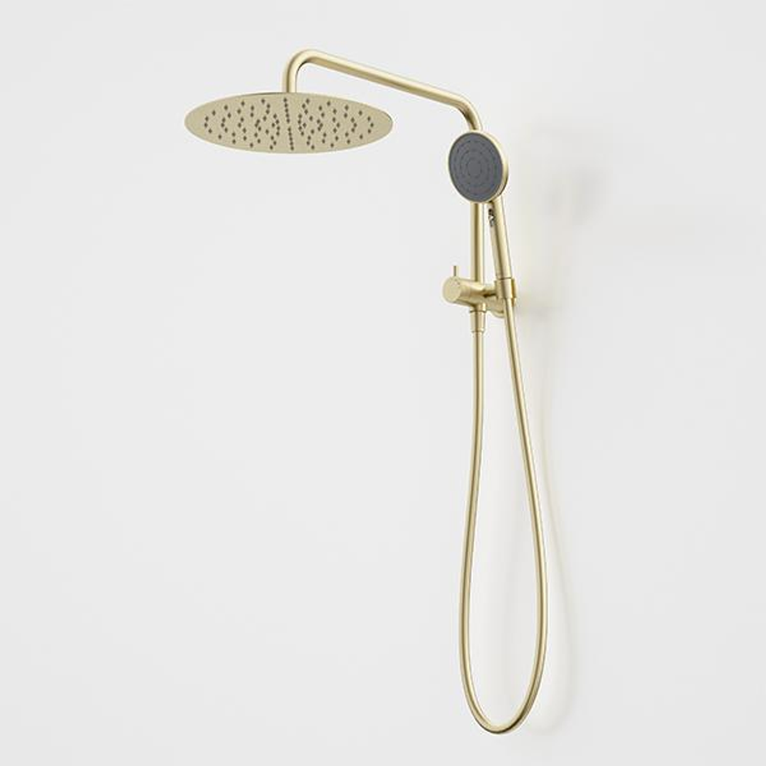 Caroma Urbane II Compact Twin Shower Brushed Brass