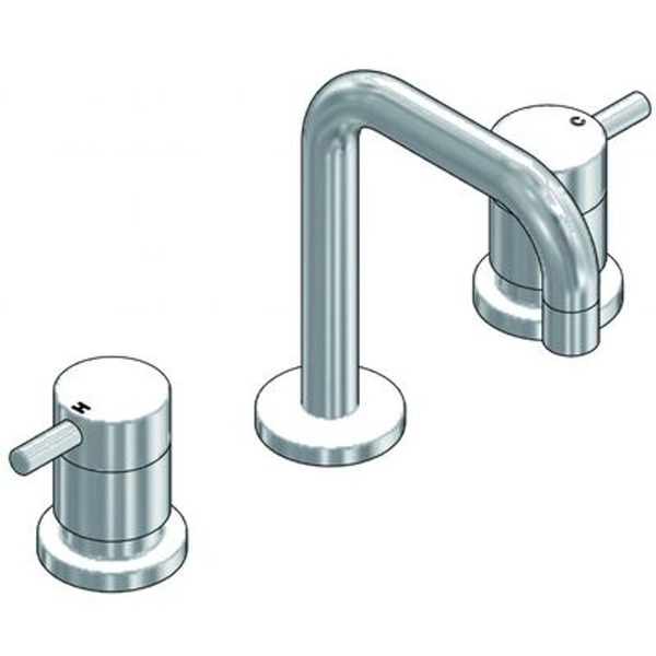 Ram Park Pin Lever Basin Set Gooseneck Spout Chrome