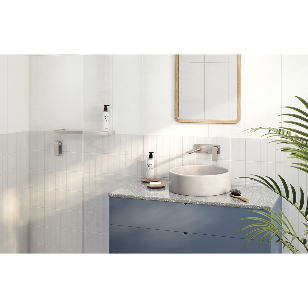 Phoenix Teel Wall Basin/Bath Mixer Set 200mm - Brushed Nickel