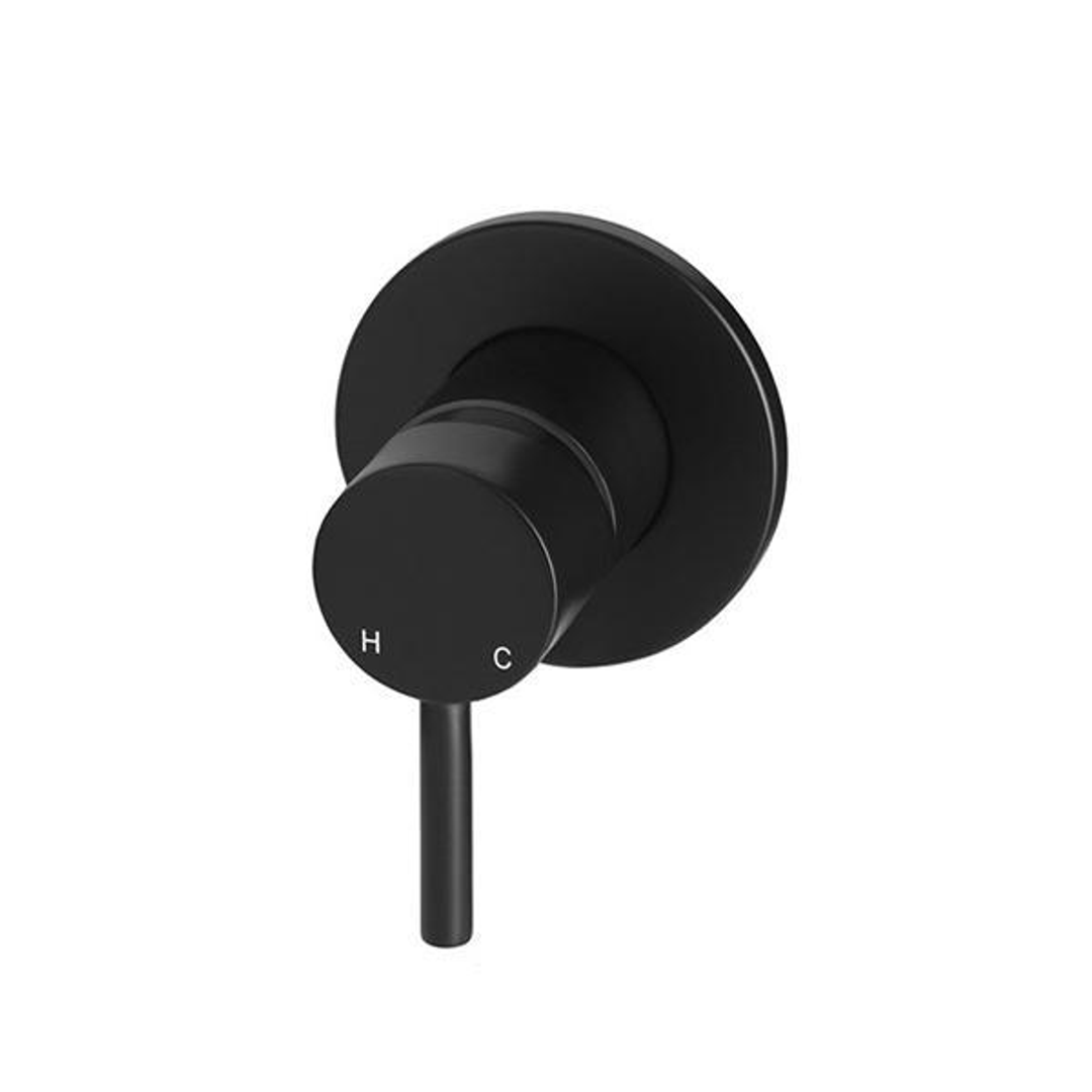 Meir Round Matte Black Wall Mixer Short Pin Lever