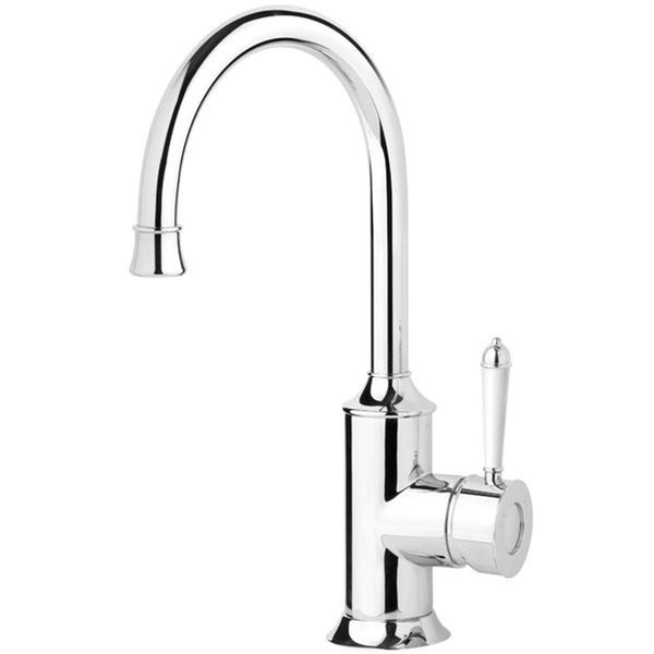Phoenix Nostalgia Sink Mixer 160mm Gooseneck Chrome/White