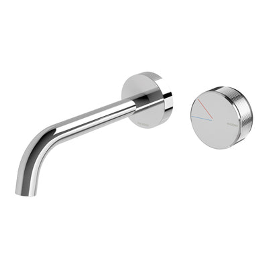 Phoenix Axia Wall Basin/Bath Curved Outlet Mixer Set 180mm Chrome 117-7815-00