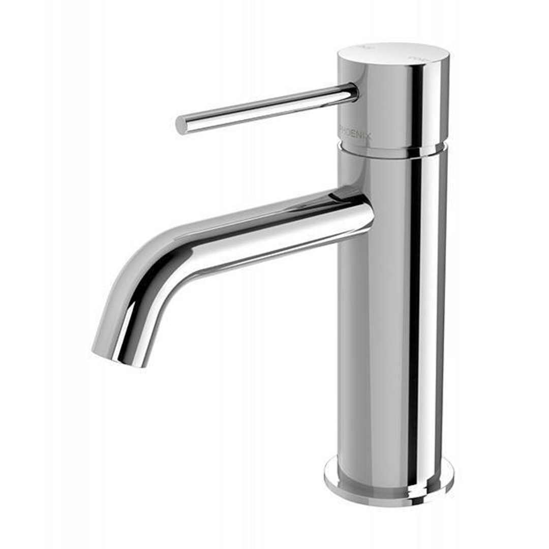 Phoenix Vivid Slimline Basin Mixer Curved Outlet - Chrome