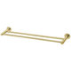 Phoenix Radii Double Towel Rail 600mm Round Plate Brushed Gold
